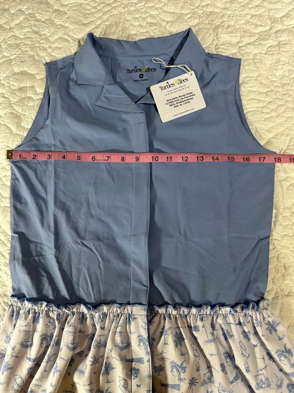NWT Turtles and Tees Girls Golf Dress and Matching Shorts XL
